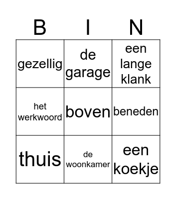 Woorden 3.1 tot en met 3.4  Bingo Card