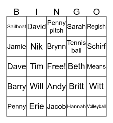 BEACH BINGO Card