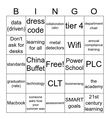 1st Day Bingo! Bingo Card