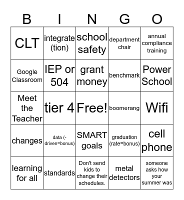 1st Day Bingo! Bingo Card