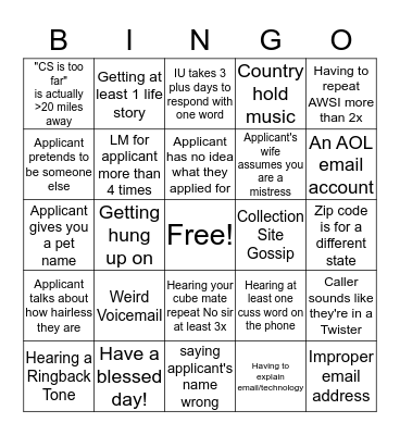 AWSI Bingo Card