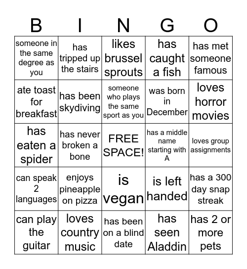 Tag a mate who... Bingo Card