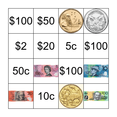 Money Bingo! Bingo Card