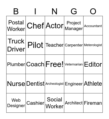 Career Bingo Card