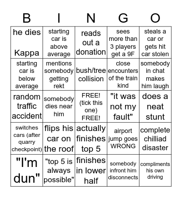 gfred bingo V0.2 Bingo Card