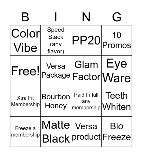 Concord Aug Contest Bingo Card