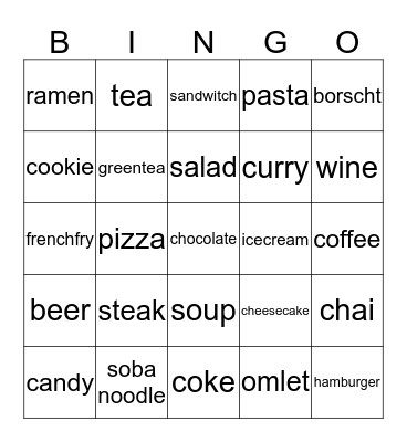 something delicious Bingo Card
