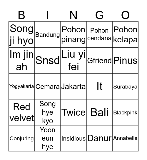 Ini bingo Acal Bingo Card