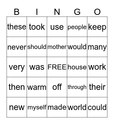 Pumpkin Sight Word Bingo Card