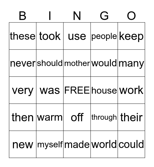 Pumpkin Sight Word Bingo Card