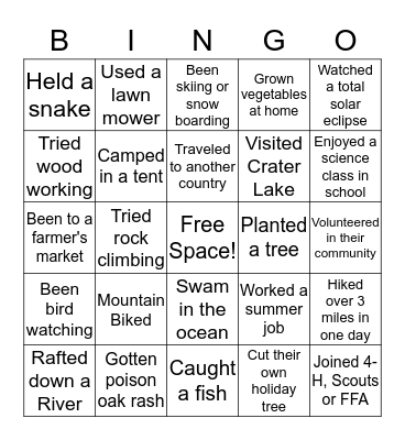 Find Someone Who Has... Bingo Card