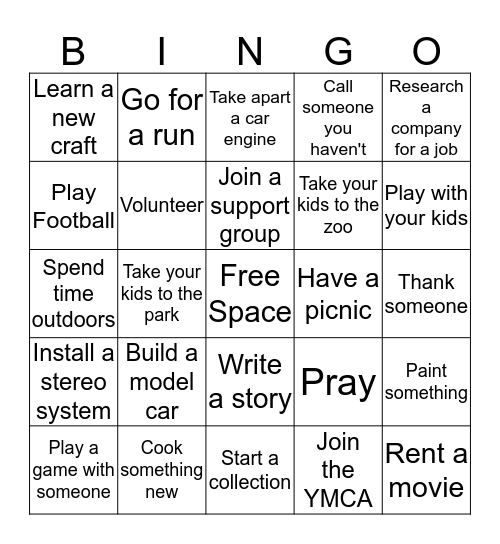 LEISURE TIME  Bingo Card