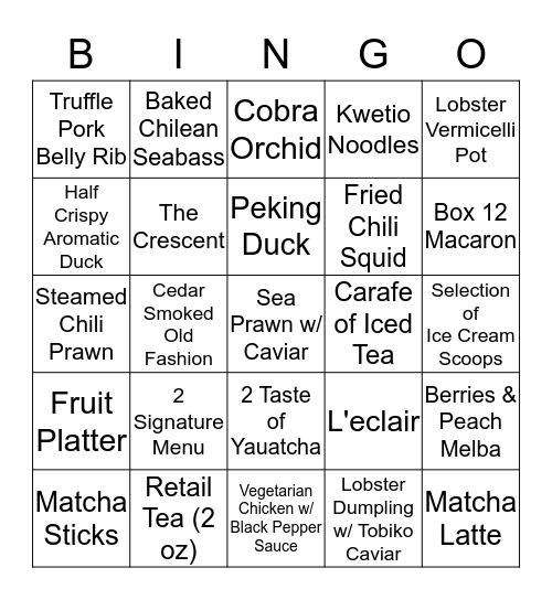 SERVER BINGO Card