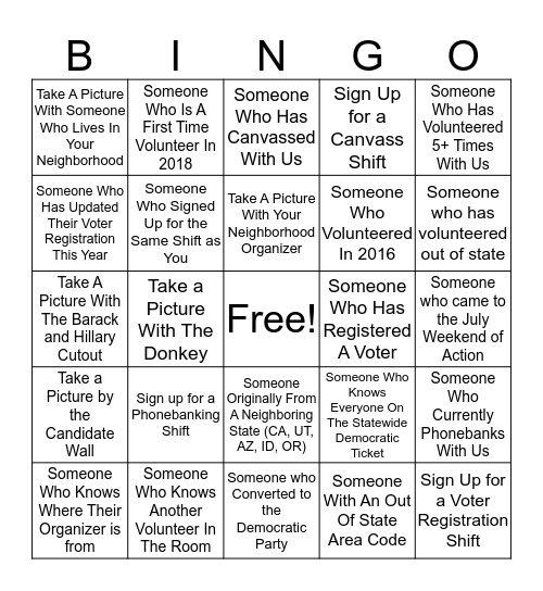 Meet Your Organizer Bingo! Bingo Card