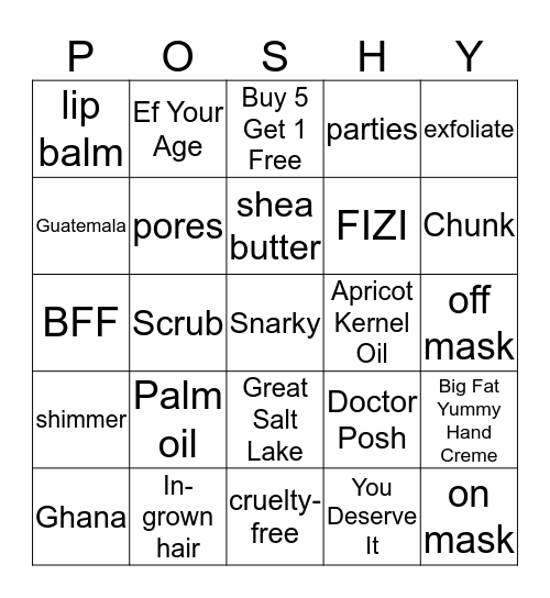 www.mydoctorposh.com Bingo Card