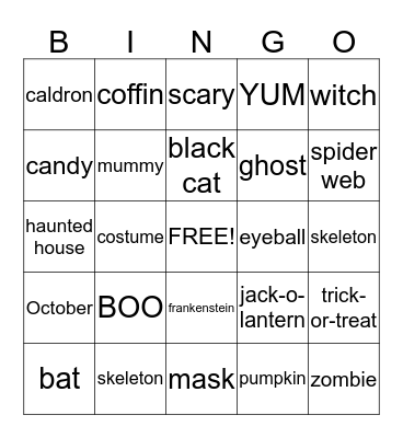 HALLOWEEN Bingo Card