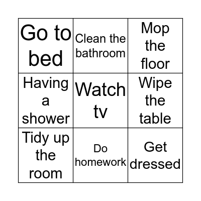 Daily routine  Bingo Card