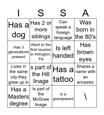 Find Someone Who.... Bingo Card