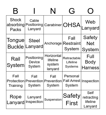 FALL PREVENTION 2 Bingo Card