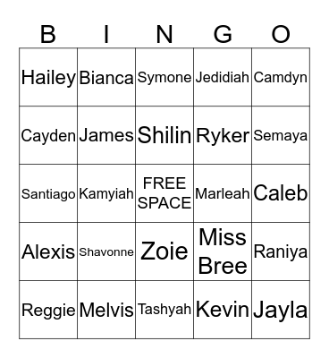 Summer Camp Bingo Card