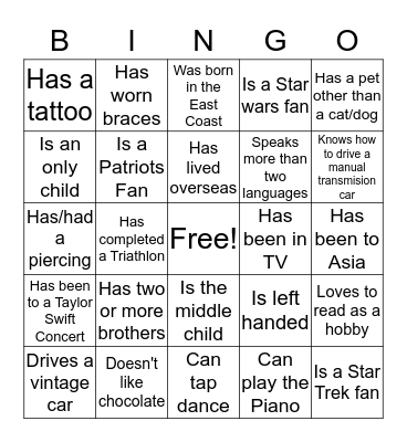 Nelly's Mixer Bingo Card