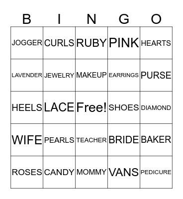SHIER REUNION WOMEN Bingo Card