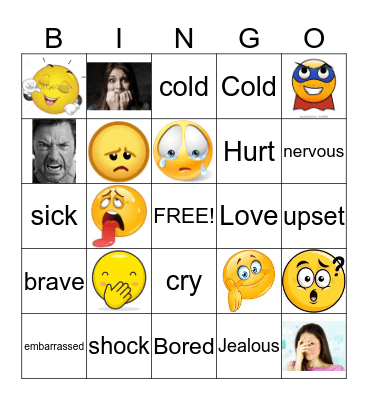 Emotions (feelings) Bingo Card