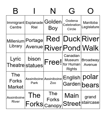 Winnipeg Bingo Card