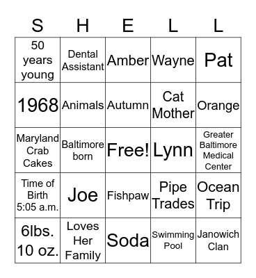 HAPPY BIRTHDAY SHELLY Bingo Card