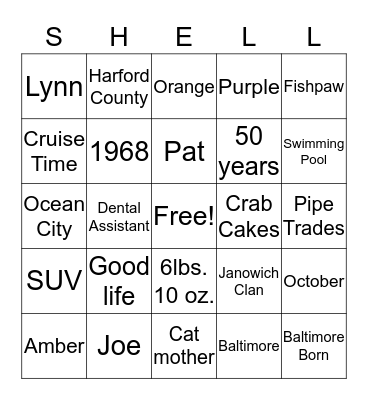 HAPPY BIRTHDAY SHELLY Bingo Card
