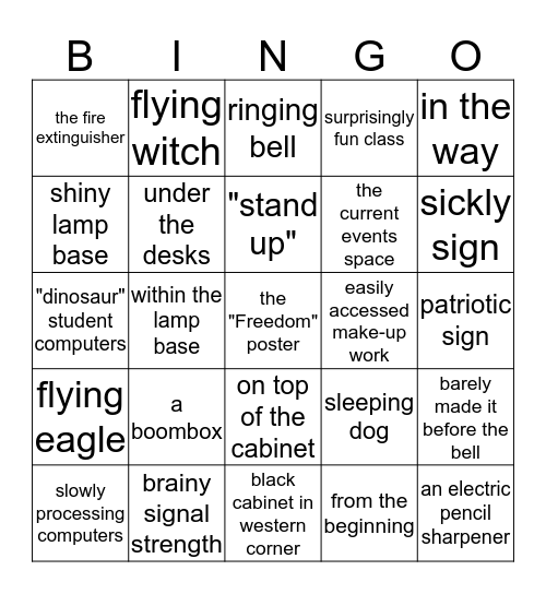 Parts of Speech Bingo Card