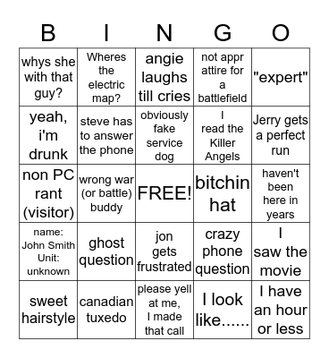 Boring Winter Bingo Card