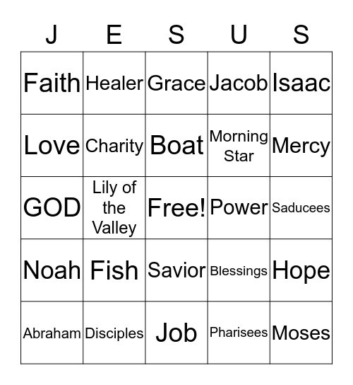 JESUS Bingo Card