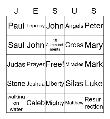 VACATION BIBLE SCHOOL 2018 Bingo Card