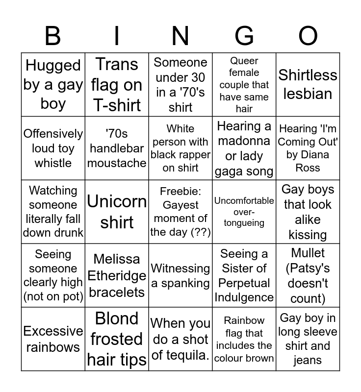 Bingo gay Gay Bingo
