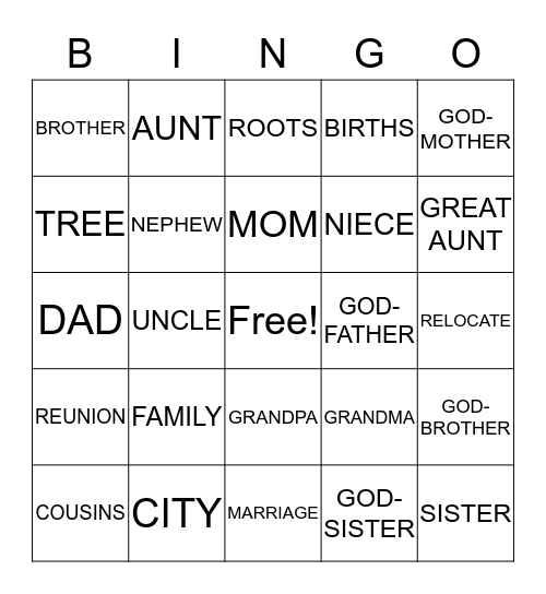 MEET and GREET Bingo Card