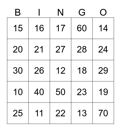 Bingo Card