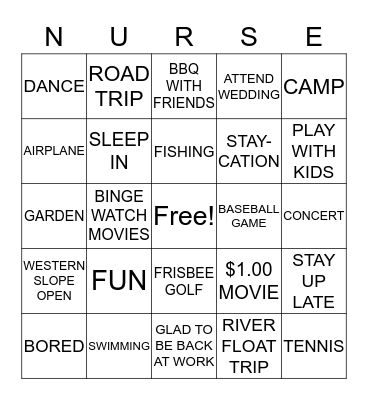 Welcome back Bingo Card