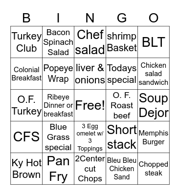 Server Bingo Card