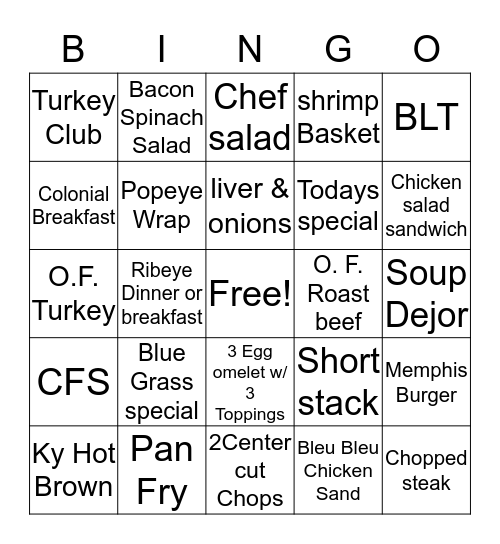 Server Bingo Card