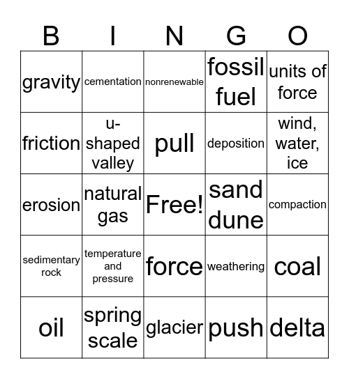 Force and Motion + WED Bingo Card