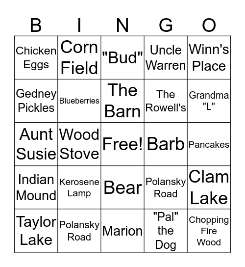 Leighow Bingo Card