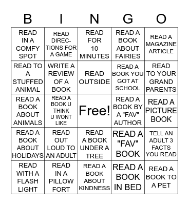 SUMMER READING BINGO Card