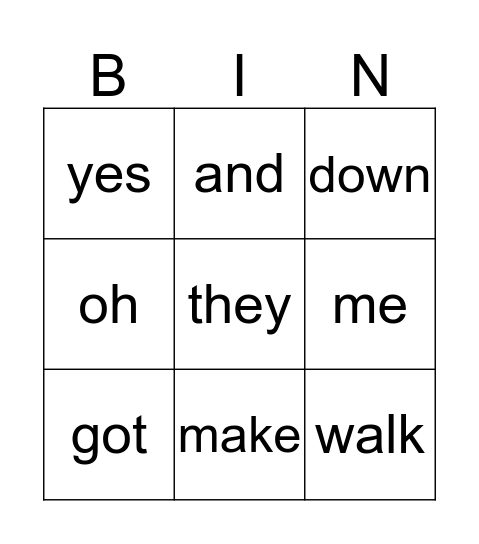 "Ants" Word Power Practice Bingo Card