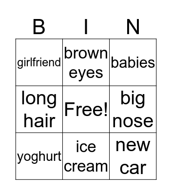 BINGO BINGO Card
