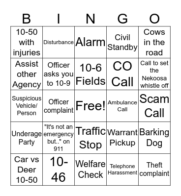 Dispatcher Bingo  Bingo Card