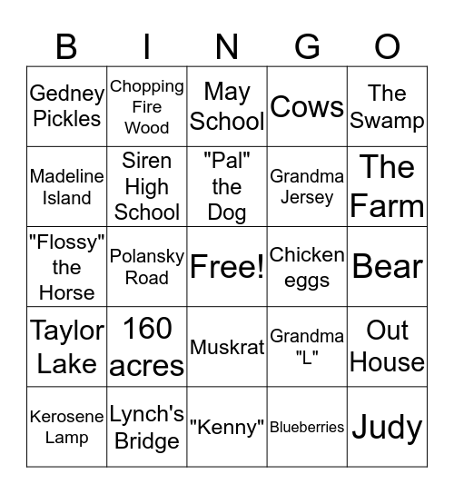 Leighow  Bingo Card