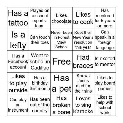 ICE BREAKER BINGO Card