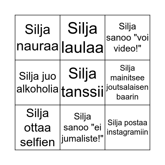 Silja Hölttä -bingo Card