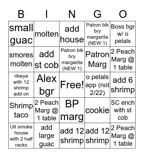 UP sell (PPA) Contest 8/4  Bingo Card